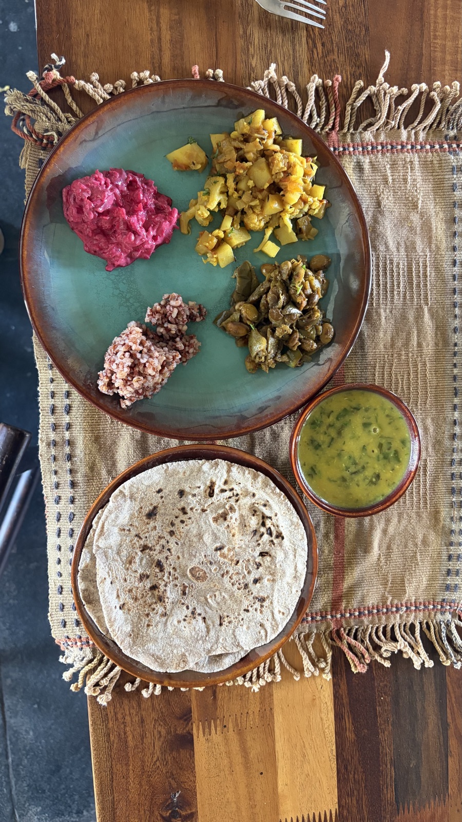 A home-cooked vegetarian Dangi thali